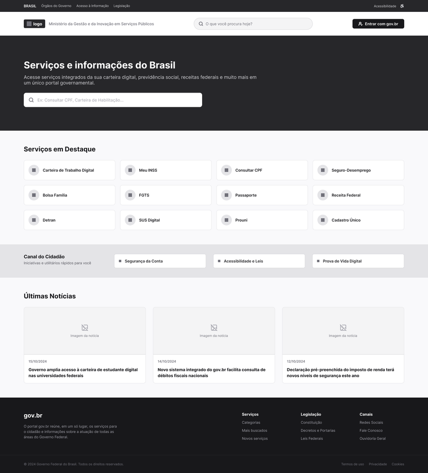 Homepage — antes